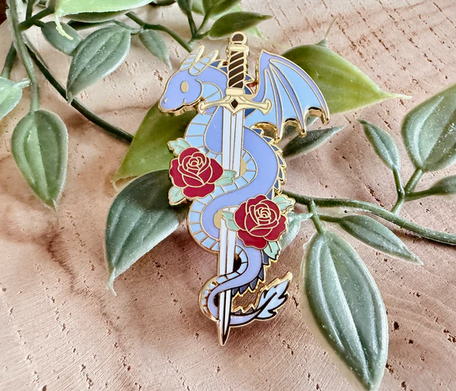 Dragon & Sword Enamel Pin