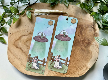 Alien's Cow Abduction Bookmark